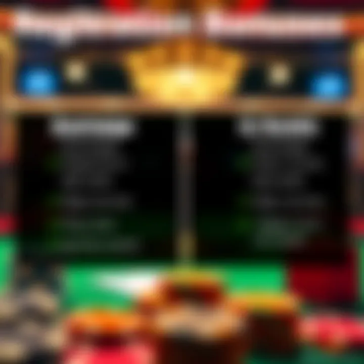 Visual comparison of the advantages and risks of registration bonuses