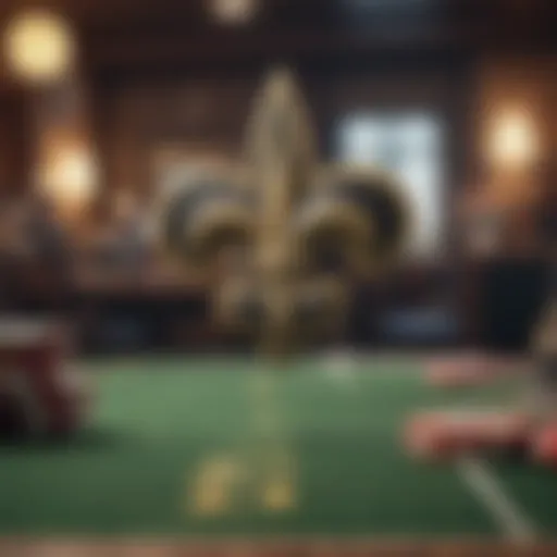 New Orleans Saints logo with a betting theme