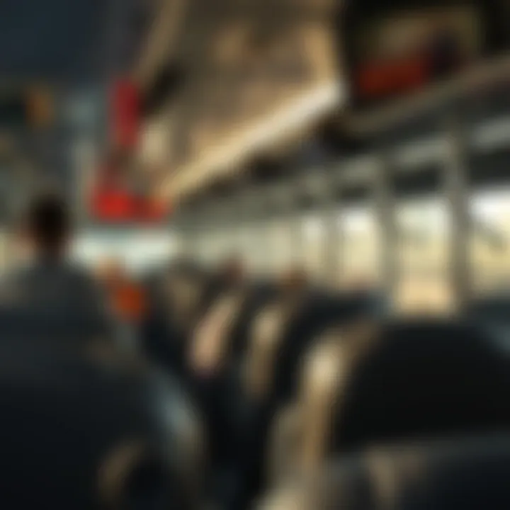 Interior of a Greyhound bus