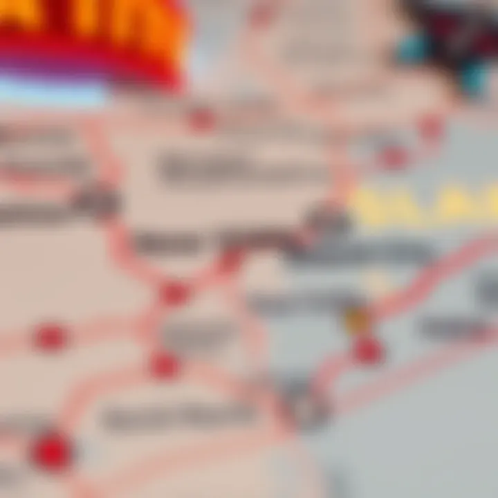 Map highlighting route from New York to Atlantic City