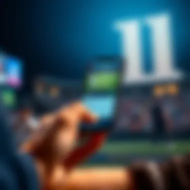 Mobile device displaying cricket betting app interface