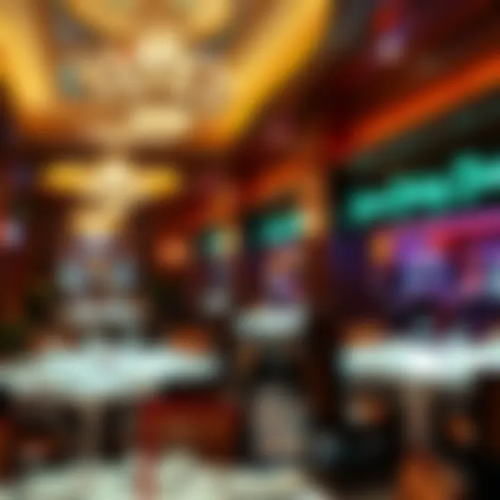 Elegant dining area featuring exquisite cuisine and a warm ambiance at a renowned off-strip casino.