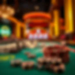 High-stakes gambling table with promotional chips