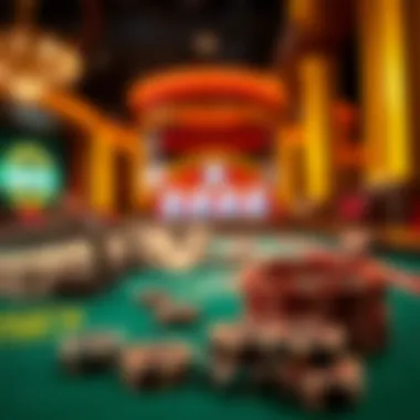 High-Stakes Gambling and Promotions High-stakes gambling table with promotional chips