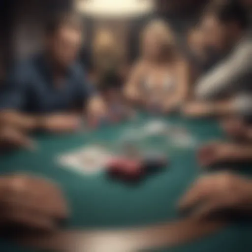 High-stakes poker table with intense atmosphere