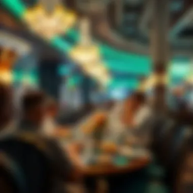 Dining area with patrons enjoying a meal