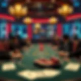 A strategic overview of a poker table during an intense game