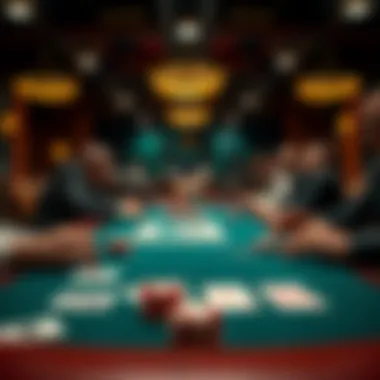 A strategic card game in progress on a poker table