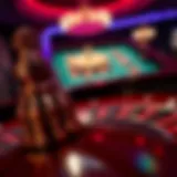 Close-up of a roulette wheel in action