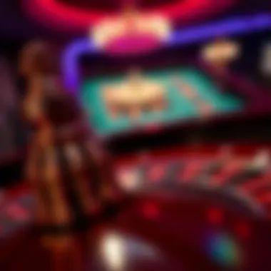 Close-up of a roulette wheel in action