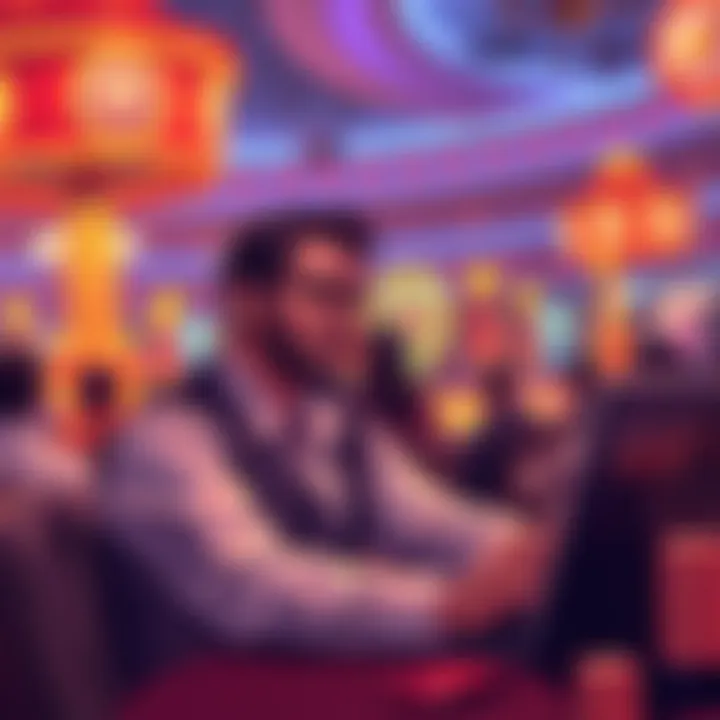 Illustration of a player exploring online casino options