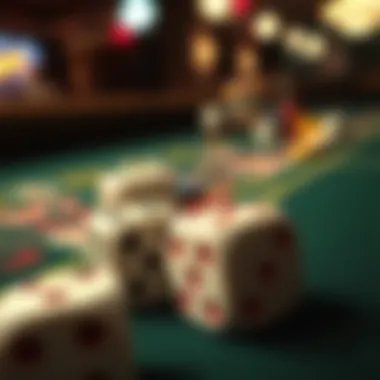 Understanding the Game of Craps Close-up of dice showing various numbers for a game of craps