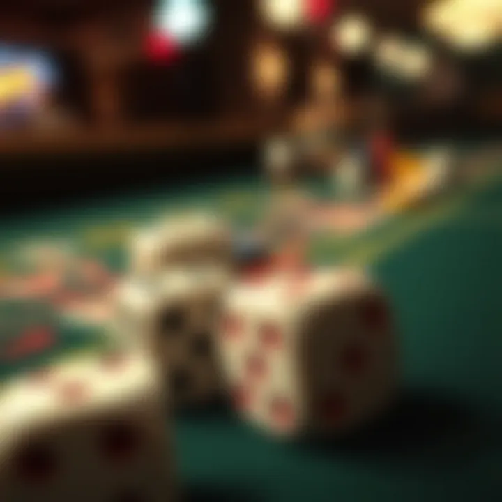 Understanding the Game of Craps Close-up of dice showing various numbers for a game of craps