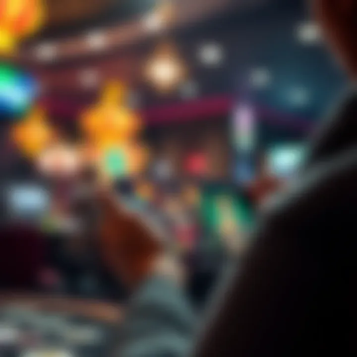 User engaging with the Dancing Drums app on a mobile device, immersed in gameplay