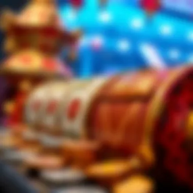 Close-up of winning combination on Dancing Drums with coins and rewards