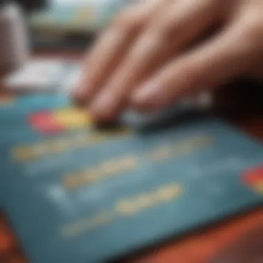 Close-up of a debit card transaction