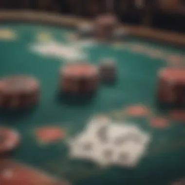 Illustration of poker table with chips and cards