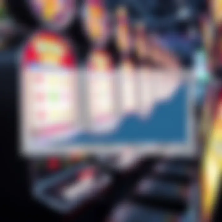 Graph displaying trends in slot machine popularity over the week.