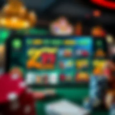Modern Casino App Interface Visual representation of a modern casino app interface showcasing various games