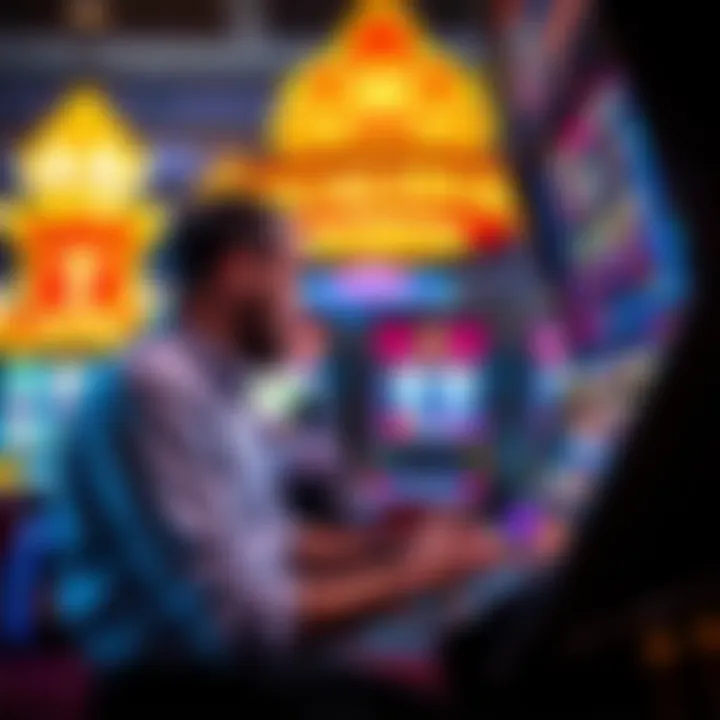 An engaging gameplay scene of a player interacting with the Excalibur slot machine.