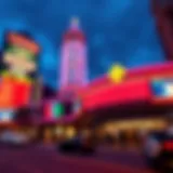 Exterior view of Baltimore Casino showcasing vibrant nightlife