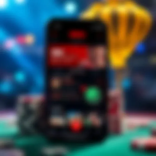 Mobile app showcasing MMA betting features