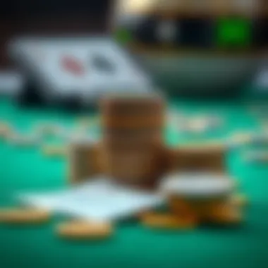 An illustration of a stack of coins and a betting slip