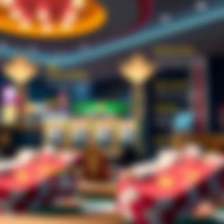 Gameplay Mechanics Overview An artistic representation of gameplay mechanics in Big Fish Casino slots with highlighted features.