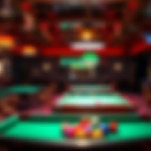 The vibrant interior of Boston Billiards Club showcasing billiard tables