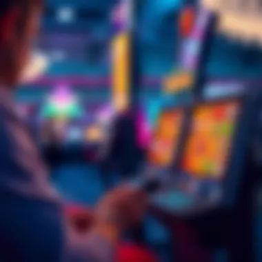A player engaged in online slots on a digital device