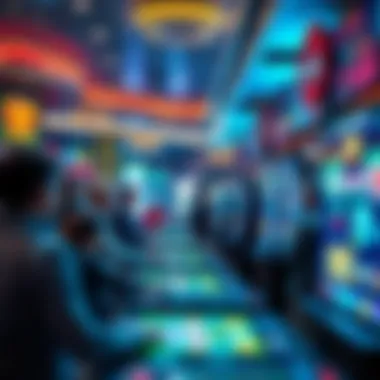 Dynamic gaming environment showcasing advanced technology and customer interaction