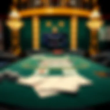Virtual Casino Card Gameplay A virtual casino card table with various cards displayed