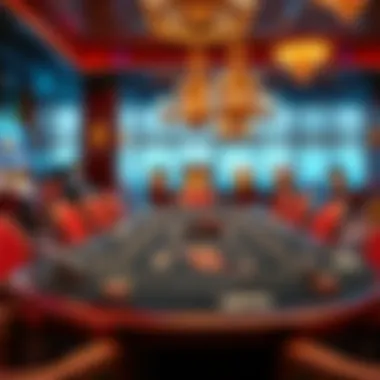 Elegant gaming table setup with diverse games