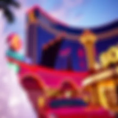 Exterior view of a vibrant casino near Wynn Las Vegas