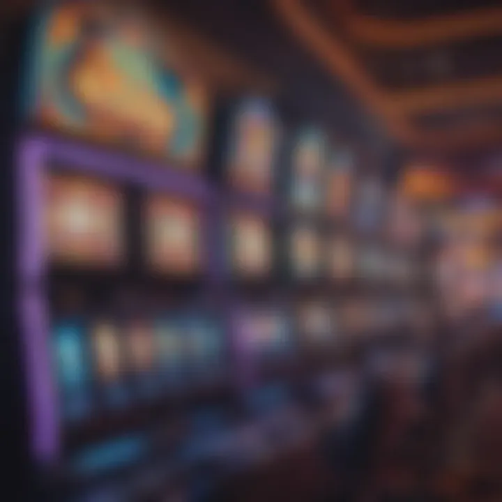 Colorful gaming machines lighting up the casino environment