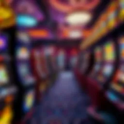 Vibrant display of various Vegas slot machines