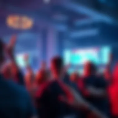 Fans Cheering at a Sports Event A group of fans enthusiastically cheering during a sports event in Las Vegas.