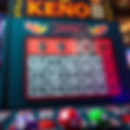 A vibrant Keno board showcasing various numbers