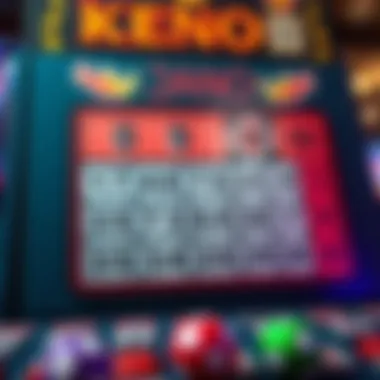 Visually Engaging Keno Board A vibrant Keno board showcasing various numbers