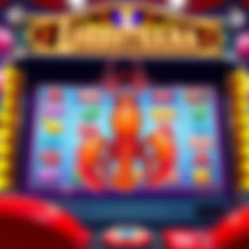 A vibrant display of Lobstermania slot game interface showcasing colorful reels