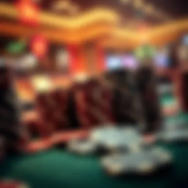 Piles of poker chips representing prize distribution