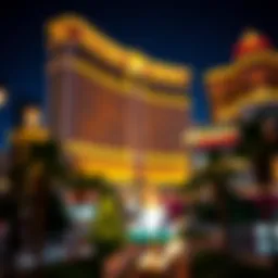 Stunning view of a luxury hotel on the Strip at night