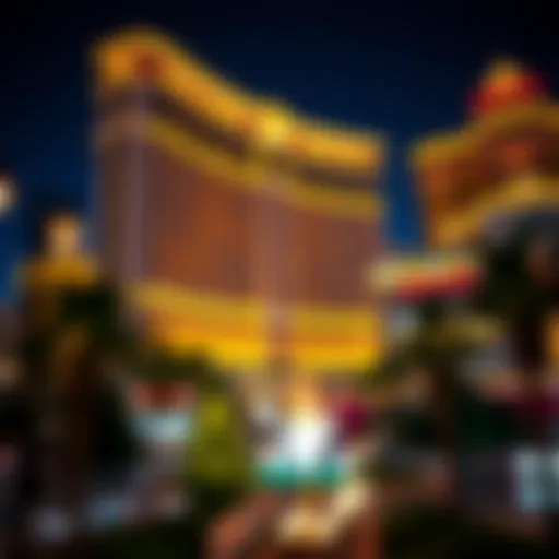 Stunning view of a luxury hotel on the Strip at night