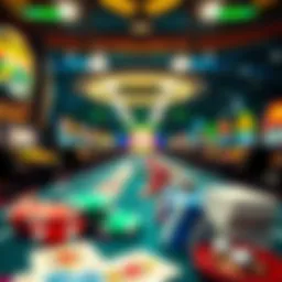 A vibrant display of various online casino games.