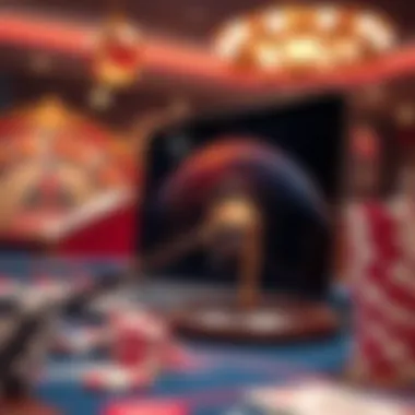 A representation of legal considerations in internet gambling.