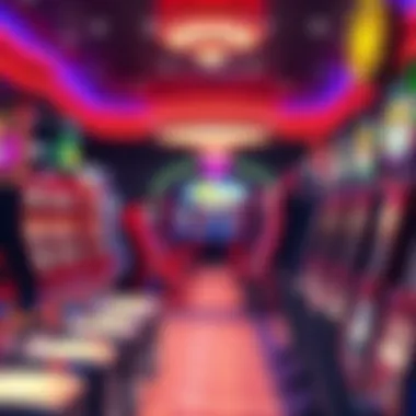 A vibrant view of the gaming floor at 7Clans Casino showcasing a variety of slot machines