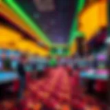 Vibrant gaming floor at Jimbo Casino showcasing various gaming tables