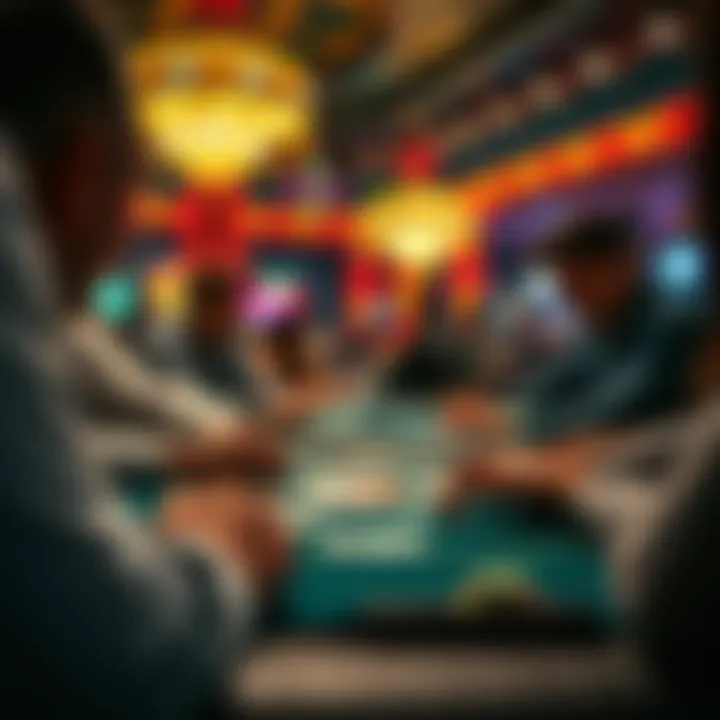 A strategic card game in progress with intense focus