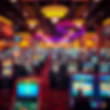 Vibrant Michigan Casino Atmosphere An overview of a vibrant Michigan casino floor filled with games and activity