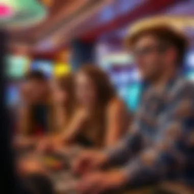 Social Dynamics of Early Gambling Entry A group of young adults engaging in gaming activities, highlighting the social dynamics of early gambling entry